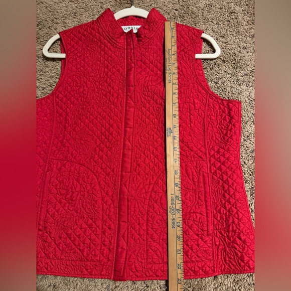 Orvis Quilted 100% Silk Vest – Women’s Medium – Red - Picture 5 of 6